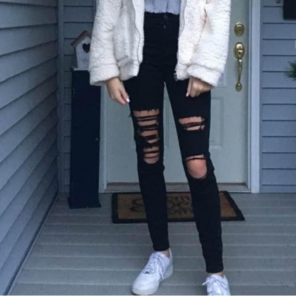 Black ripped jeans American Eagle
